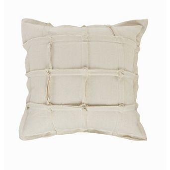 HomeRoots 20" Beige Cotton Throw Pillow