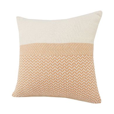 HomeRoots 18" Orange and Off White Throw Pillow