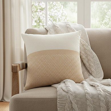 HomeRoots 18" Orange and Off White Throw Pillow