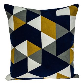 HomeRoots 20" Blue and White Cotton Throw Pillow