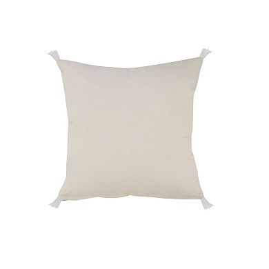 HomeRoots 20" X 20" Light Gray And White 100% Cotton Coastal Zippered Pillow
