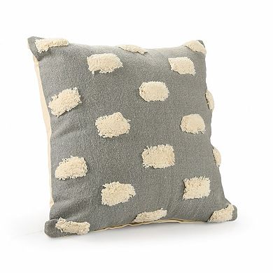 HomeRoots 20" X 20" Gray 100% Cotton Zippered Pillow