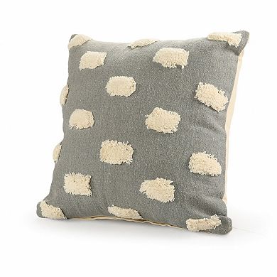 HomeRoots 20" X 20" Gray 100% Cotton Zippered Pillow