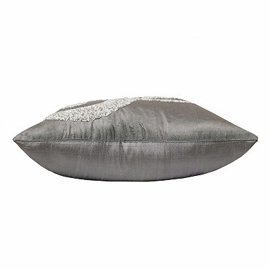 HomeRoots 20" X 20" Gray And Silver Elephant Polyester Animal Print Zippered Pillow