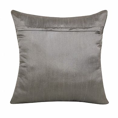 HomeRoots 20" X 20" Gray And Silver Elephant Polyester Animal Print Zippered Pillow