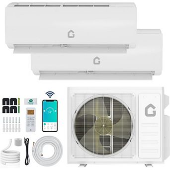 Dual Zone Mini Split, 20000 BTU ODU Mini Split Ac/Heating System