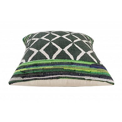 HomeRoots 20" Blue and Green Throw Pillow