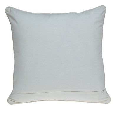 HomeRoots 20" Beige and Brown Cotton Throw Pillow
