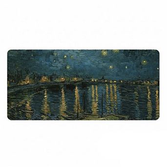 Gaming Mouse Pad Large Desk Mat with Impressionist Art Print for Keyboard Laptop and Office