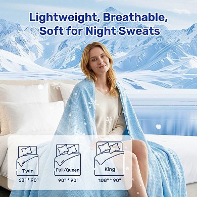 Unikome Ultra-cool Reversible Cooling Blanket for Hot Sleepers Oversize Blanket Silky Touch