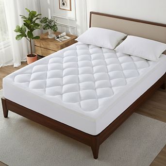 Unikome Waterproof Diamond-Quilted Ultra Plush Mattress Pad with Deep Pocket
