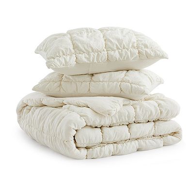 Unikome Marshmallow Comforter Set - Modern Style Pintuck Comforter, All-Season Comfort