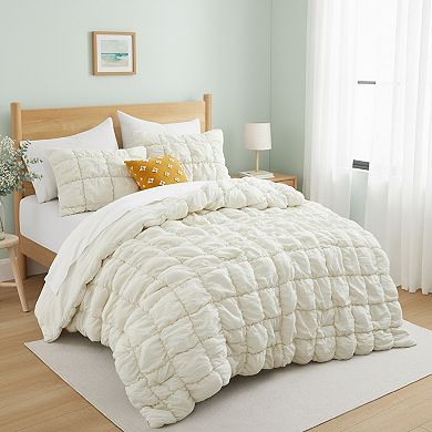 Unikome Marshmallow Comforter Set - Modern Style Pintuck Comforter, All-Season Comfort