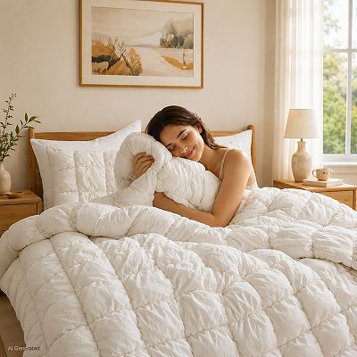 Unikome Marshmallow Comforter Set - Modern Style Pintuck Comforter