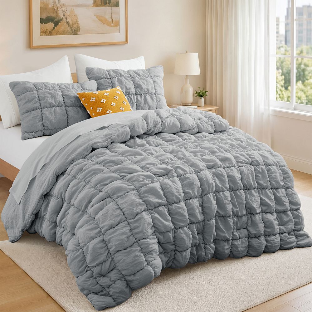 Unikome Marshmallow Comforter Set - Modern Style Pintuck Comforter