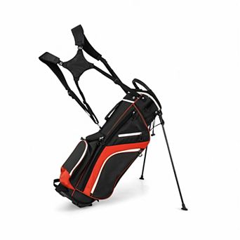Lightweight Golf Stand Bag with 14 Way Top Dividers and 6 Pockets-Red