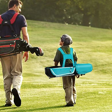 Junior Right-Handed Golf Club Set with Rain Hood Blue