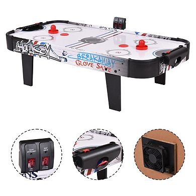 42-Inch Air-Powered Hockey Table with Electronic Scoring and 2 Pushers
