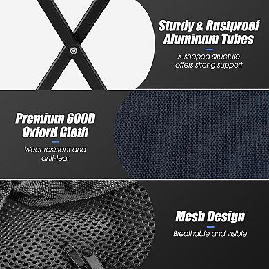 Lightweight Foldable Tennis Ball Teaching Cart with Wheels and Removable Bag