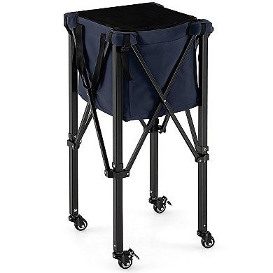 Lightweight Foldable Tennis Ball Teaching Cart with Wheels and Removable Bag