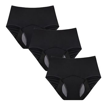 3-Pack Women's Period & Incontinence Underwear 150ml High Absorbent Leakproof Panties Washable