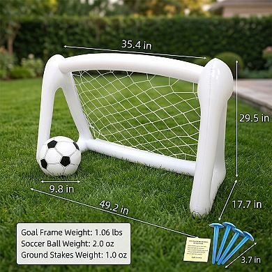 Inflatable Soccer Goal with Net Portable Backyard Lawn and Park Play