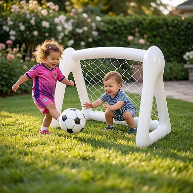 Inflatable Soccer Goal with Net Portable Backyard Lawn and Park Play