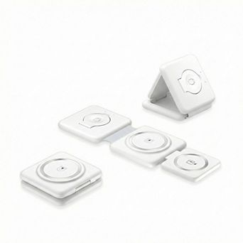 Foldable 3-in-1 Wireless Charging Station Compatible with Qi Enabled Devices