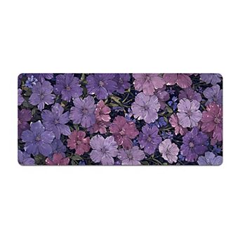 Gaming Mouse Pad Desk Mat with Floral Print Stitched Edges for Keyboard and Laptop