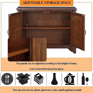 40" Bathroom Cabinet Console Table with Adjustable Storage Shelf