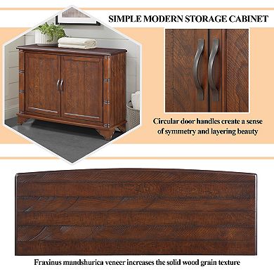 40" Bathroom Cabinet Console Table with Adjustable Storage Shelf