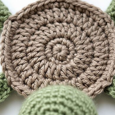 Handcrafted Crochet Turtle Coaster with Knit Animal Design