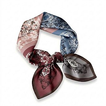 Women's Paisley Print Satin Square Scarf 27.5 x 27.5 Inches