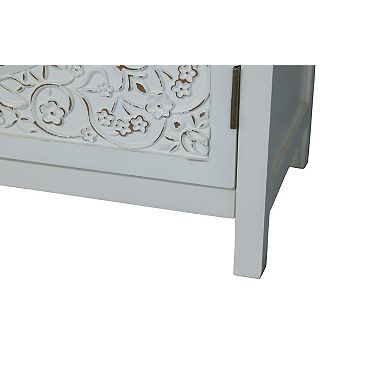 60" White Accent Storage Cabinet with 4 Doors