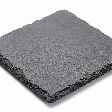 Natural Slate Stone Coaster Set Assorted Round Square Heart Shapes