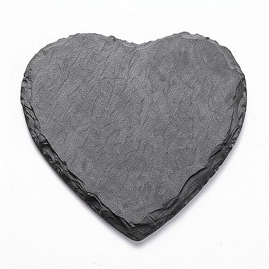 Natural Slate Stone Coaster Set Assorted Round Square Heart Shapes