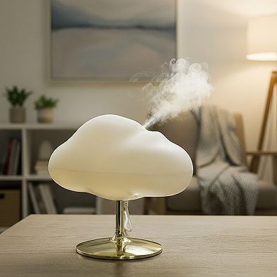 Cloud-Shaped Ultrasonic Humidifier with Warm LED Light and Mist Function