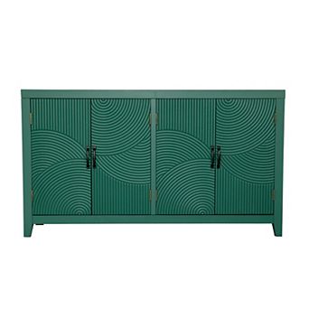 59" Green Accent Storage Cabinet with 4 Doors