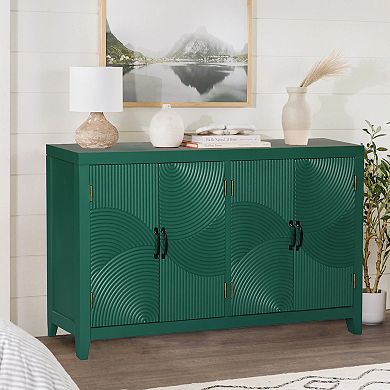 59" Green Accent Storage Cabinet with 4 Doors