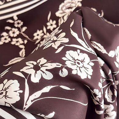 Vintage Floral Print Satin Square Scarf 35 x 35 Inches Head Scarf for Women