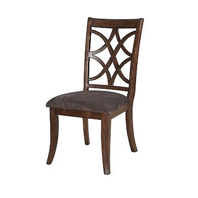 HomeRoots Set of Two Brown and Dark Brown Upholstered Microfiber Dining Side Chairs