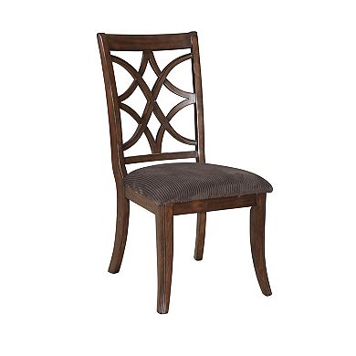 HomeRoots Set of Two Brown and Dark Brown Upholstered Microfiber Dining Side Chairs