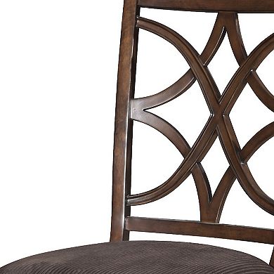 HomeRoots Set of Two Brown and Dark Brown Upholstered Microfiber Dining Side Chairs