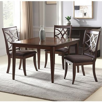 HomeRoots Set of Two Brown and Dark Brown Upholstered Microfiber Dining Side Chairs