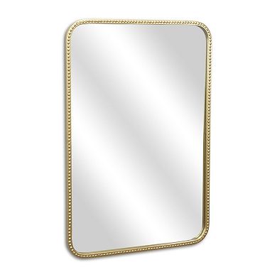 HomeRoots 32" Gold Metal Beaded Accent Mirror