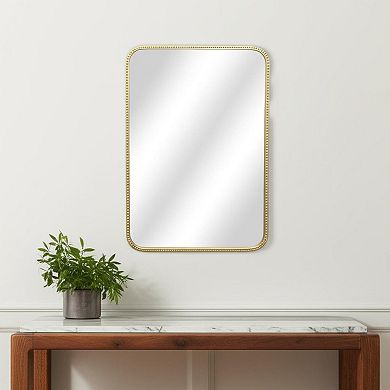 HomeRoots 32" Gold Metal Beaded Accent Mirror
