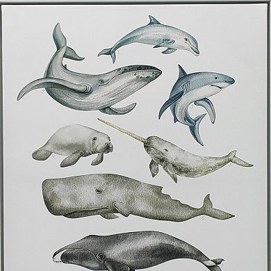 HomeRoots Under the Sea White Floater Frame Print Wall Art