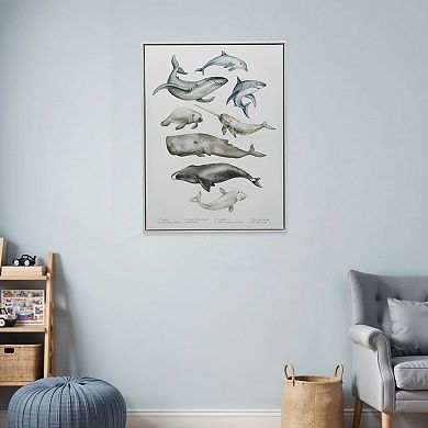 HomeRoots Under the Sea White Floater Frame Print Wall Art