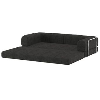 Corduroy Sleeper Sofa Bed with High-Density Foam - Fixed Frame Convertible Sofa for Living Room