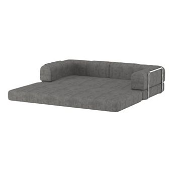 Corduroy Sleeper Sofa Bed with High-Density Foam - Fixed Frame Convertible Sofa for Living Room
